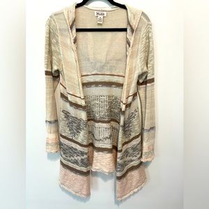 Mudd Aztec Wool-Blend Hooded Cardigan